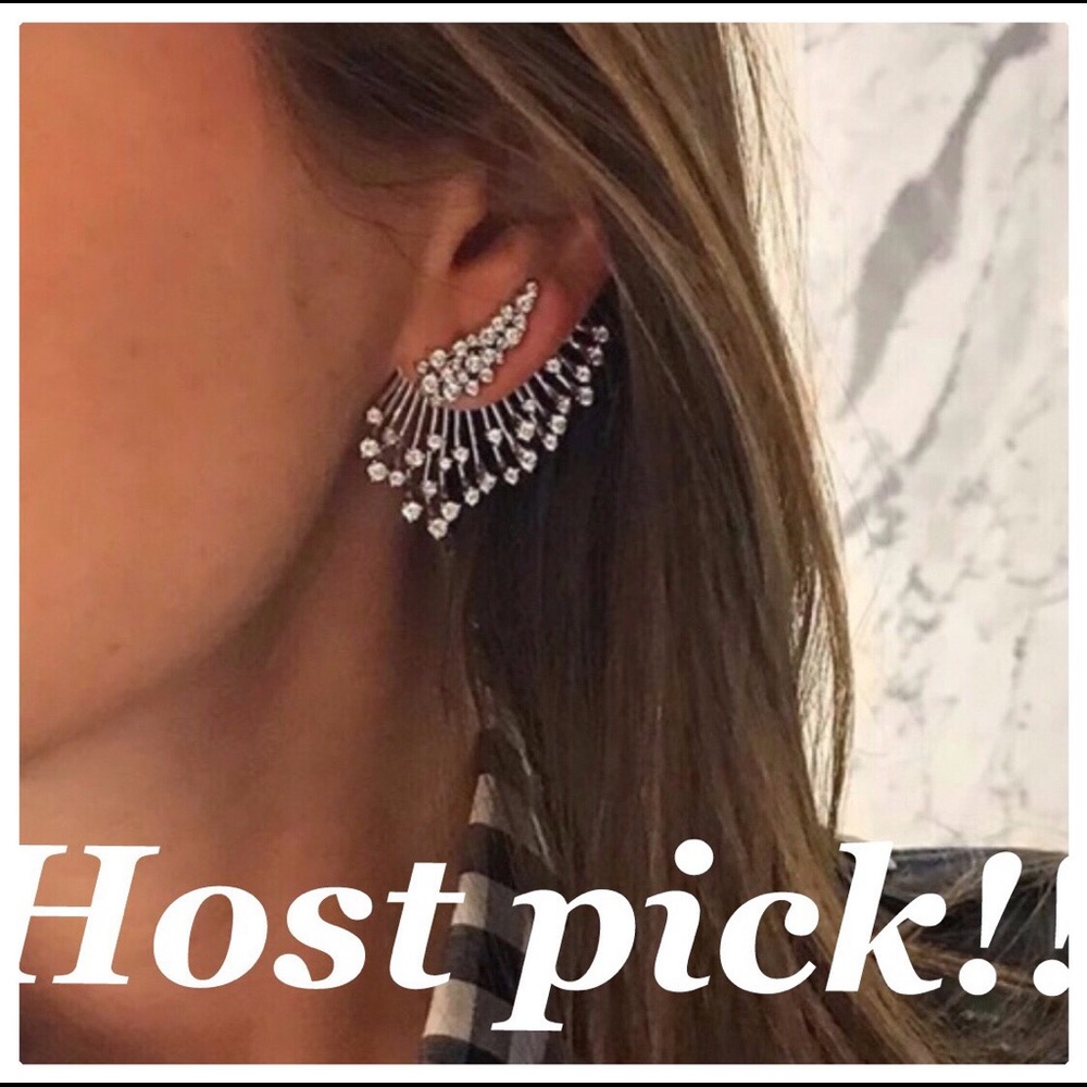 SINGLE rhinestone statement earring - Picture 1 of 2